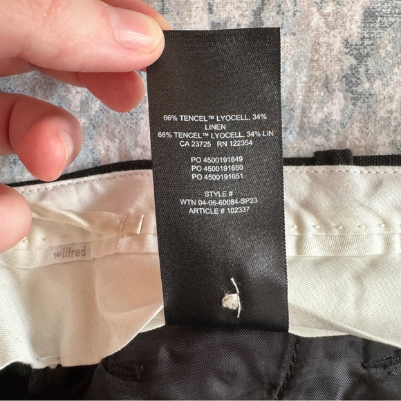 Aritzia Wilfred The Effortless Tencel Linen Wide Legs Trouser Pants Sz 10 Black - Picture 11 of 15